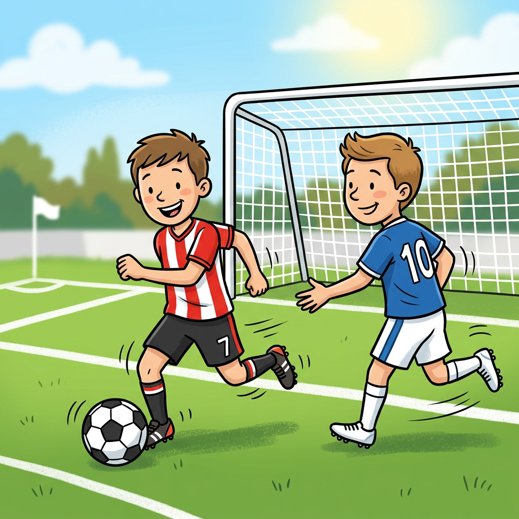 Fußballtraining auf einem Kunstrasenplatz am Abend