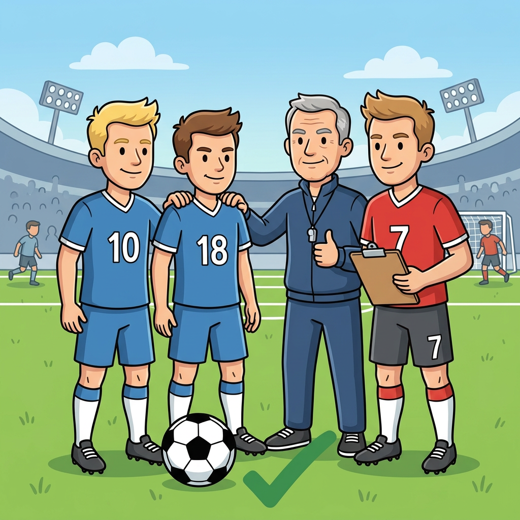 Spieler besprechen gemeinsam den Spielplan